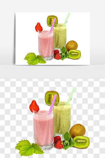 猕猴桃草莓果汁图片