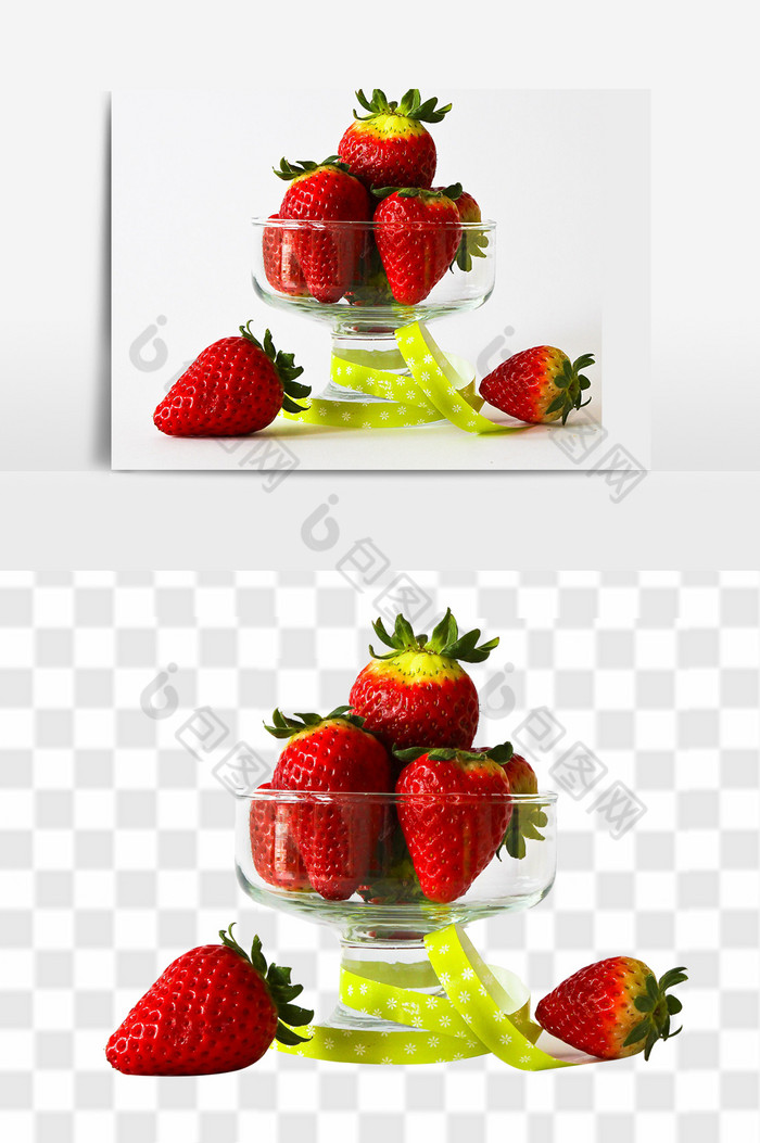 草莓组合元素杯子草莓图片