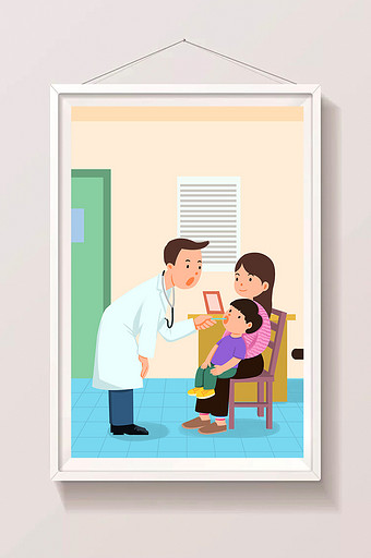 社会民生医疗健康医生和病人卡通插画图片