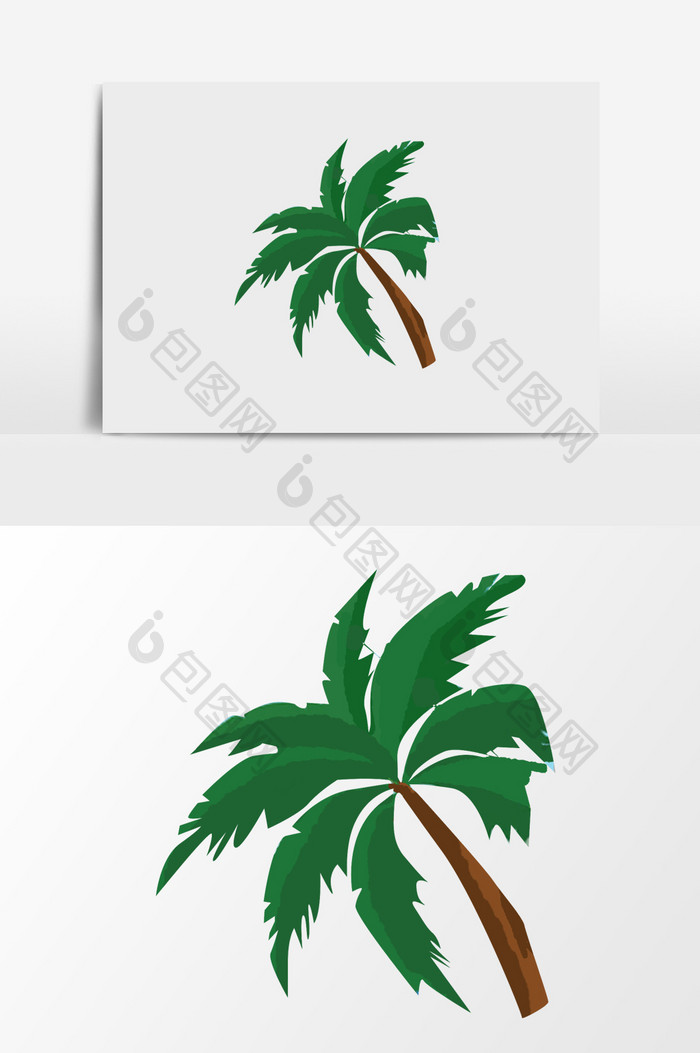 手绘椰子大树插画元素