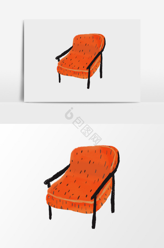 单人椅子插画图片