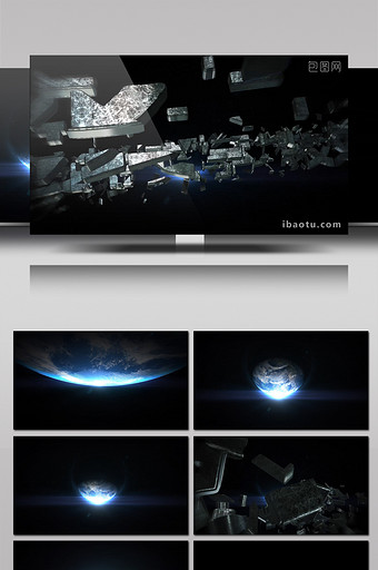 宇宙空间变形标志文字特效动画片头AE模板图片