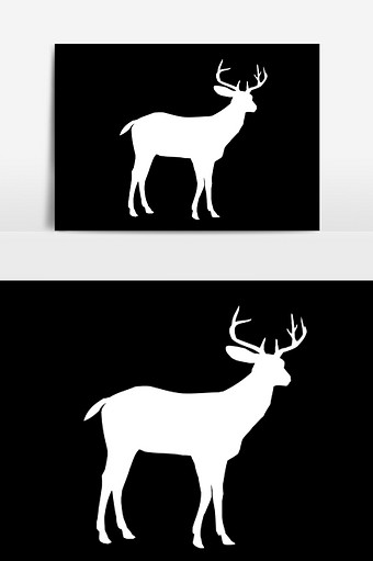 鹿剪影图片-鹿剪影素材-鹿剪影海报-包图网