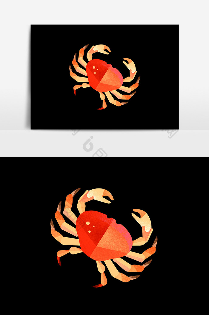 手绘螃蟹元素设计
