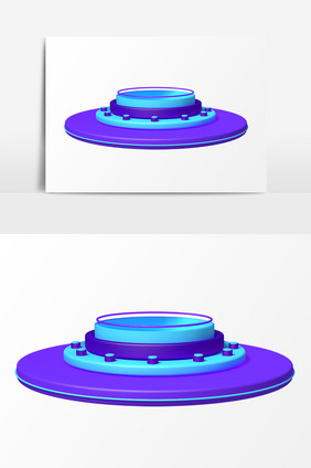 C4D紫色渐变底座PSD素材