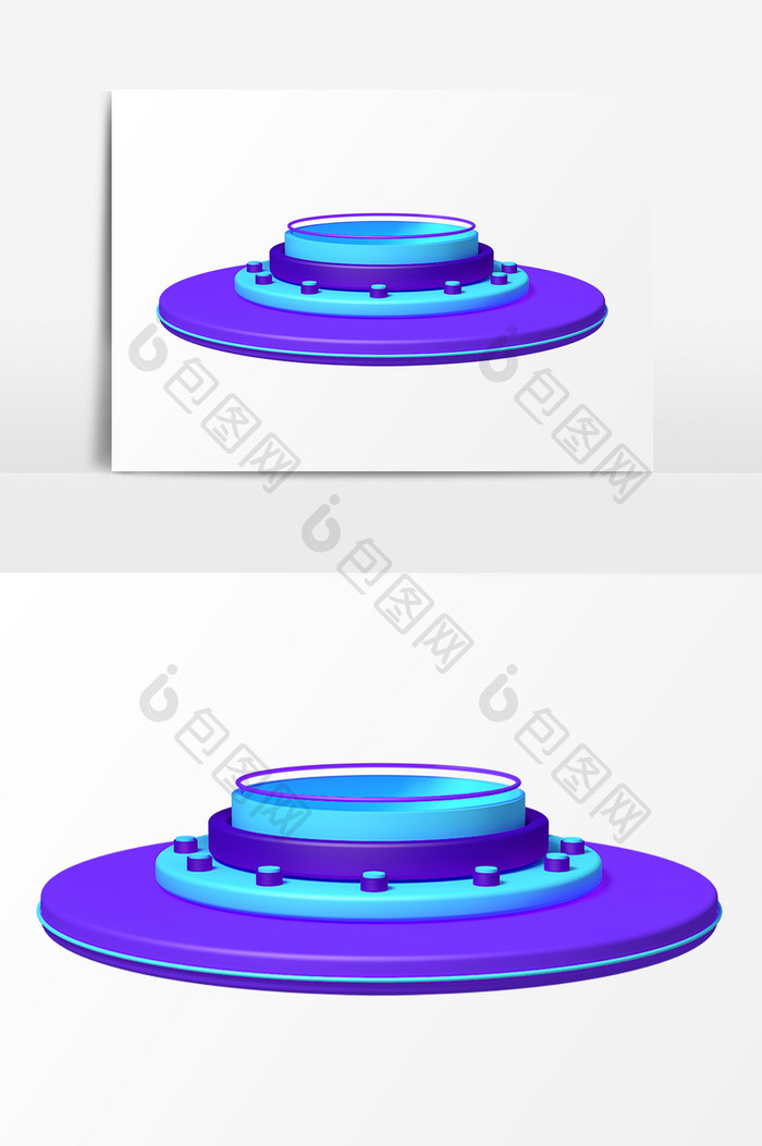 C4D紫色渐变底座PSD素材