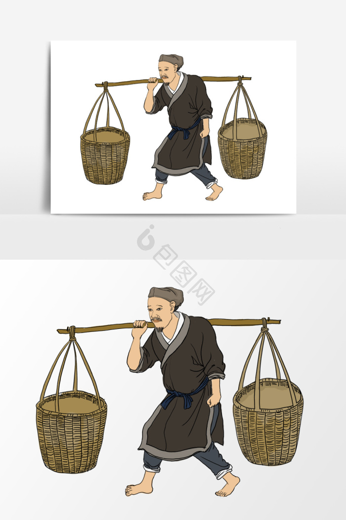 挑担图片-挑担素材免费下载-包图网