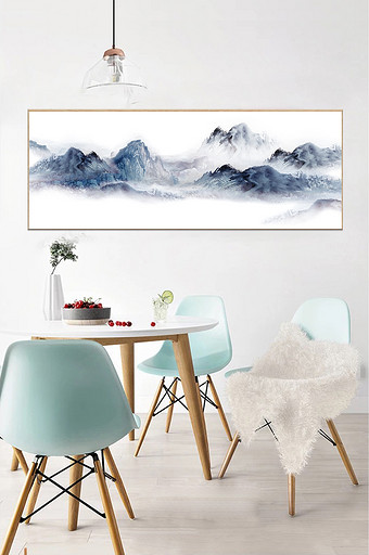 中式意境抽象国画山水风景艺术装饰画图片