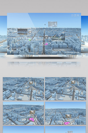 三维城市空间展示商圈功能AE模板图片