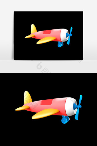 飞机模型元素设计卡通图片