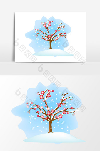 冬季梅花设计元素图片