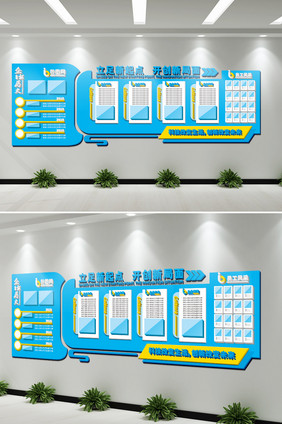 简介大气员工墙照片墙办公形象墙企业文化墙