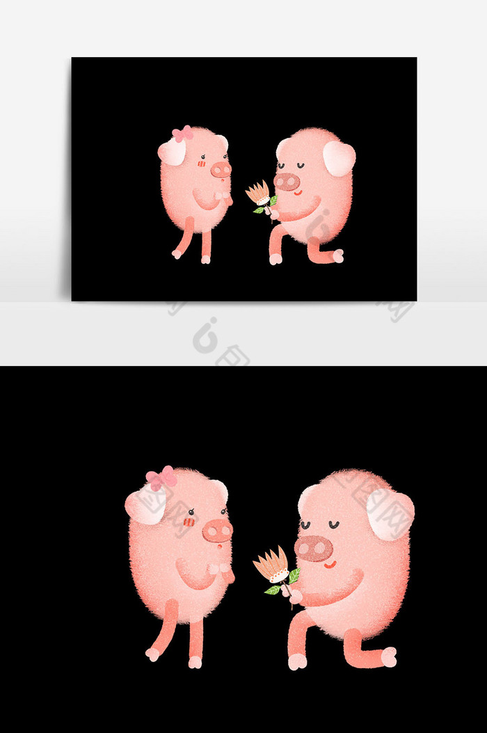 手绘可爱猪