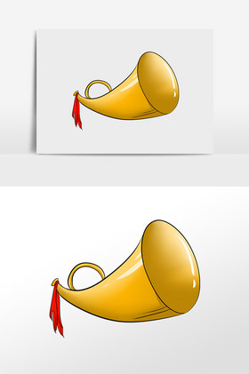 金色号子喇叭插画图片