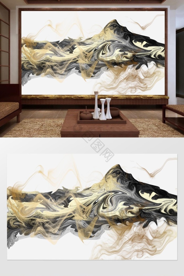金色山水图片-金色山水素材免费下载-包图网