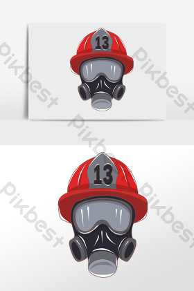 消防安全防毒面具插画