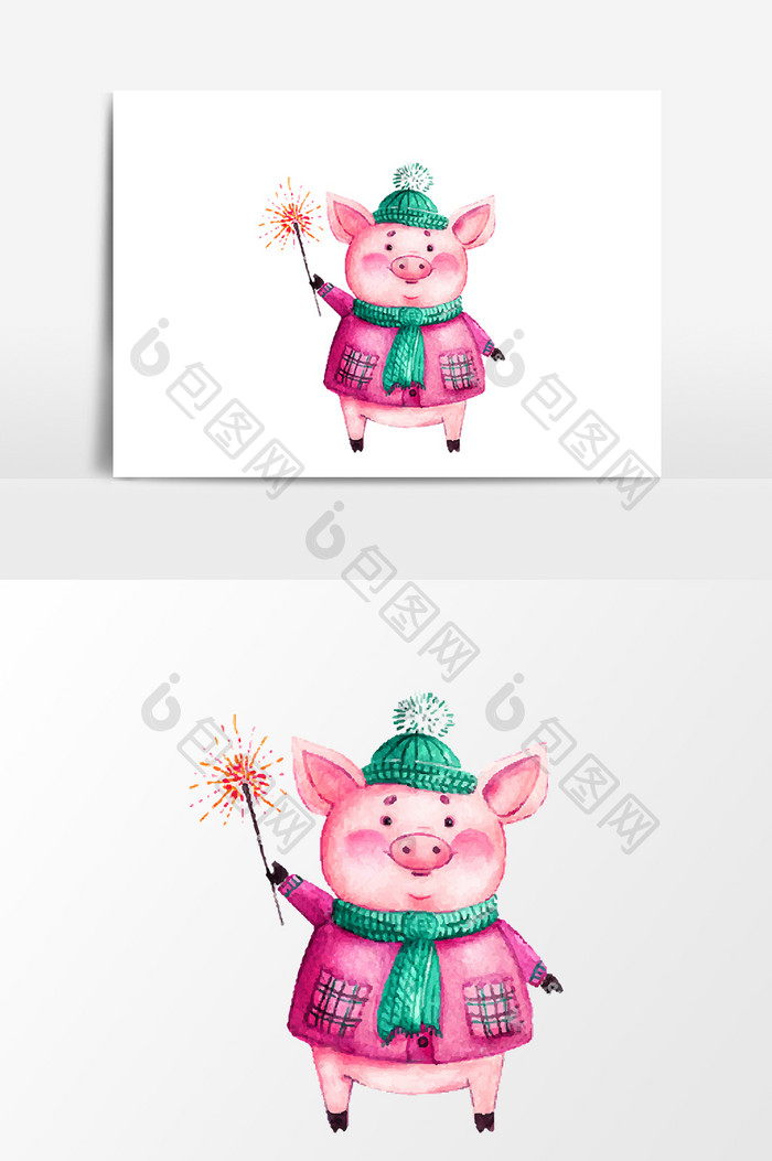 可爱粉红猪设计元素