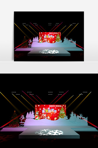 圣诞节舞台设计模型图片