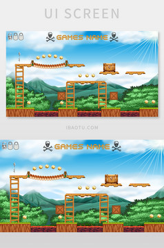 绿色卡通森林宫殿迷宫手机休闲小游戏界面