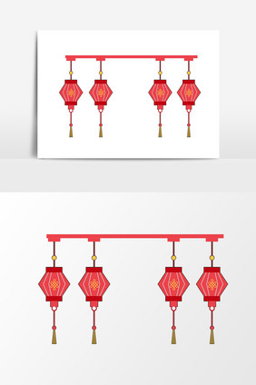 卡通灯笼元素手绘