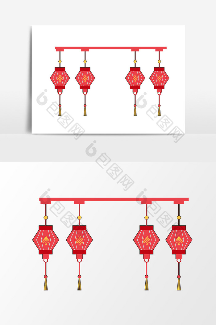 卡通灯笼元素手绘