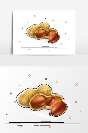 手绘花生元素设计
