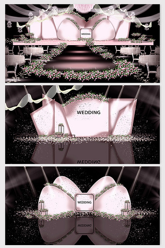 高级珠光粉色系主题婚礼效果图图片
