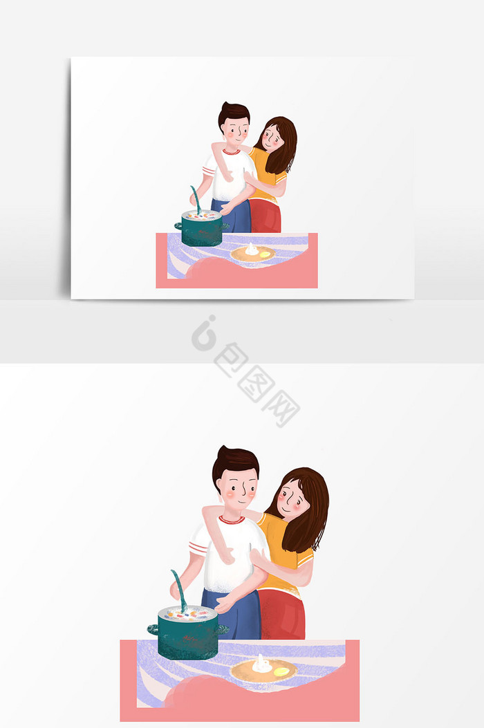 男女情侣做饭图片
