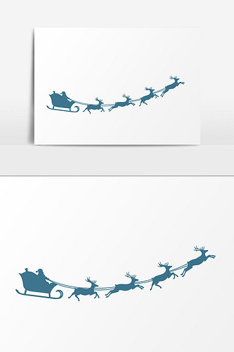 卡通圣诞剪纸元素设计图片