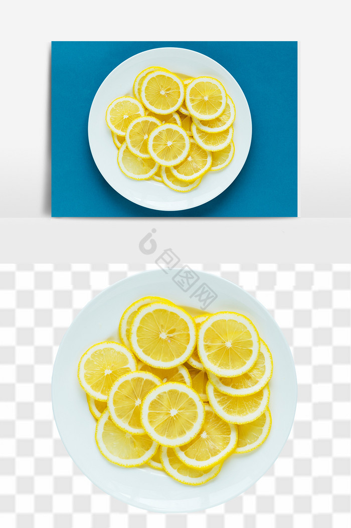柠檬片盘子组合图片