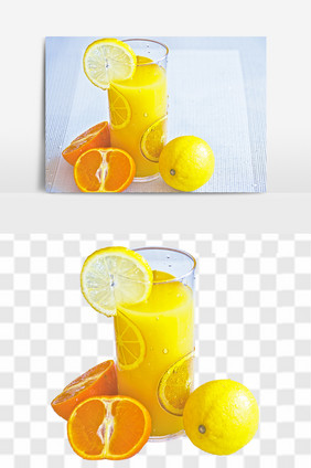 橙子柠檬水杯组合