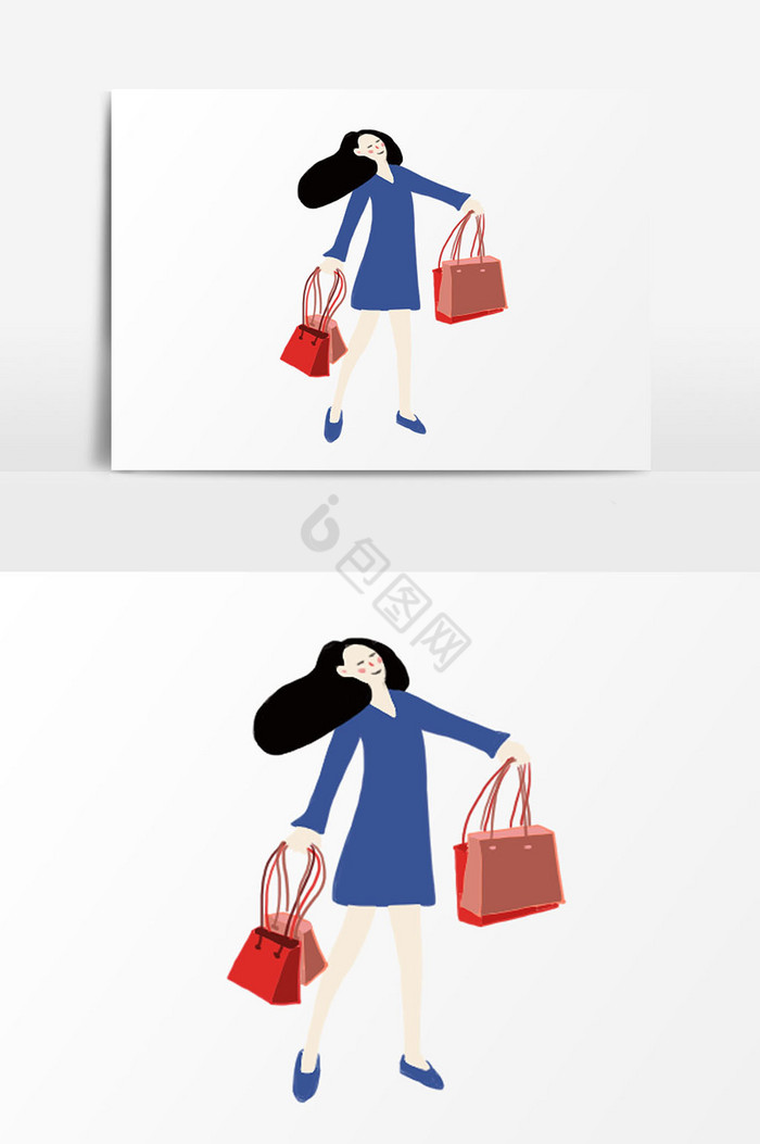 女子购物袋图片