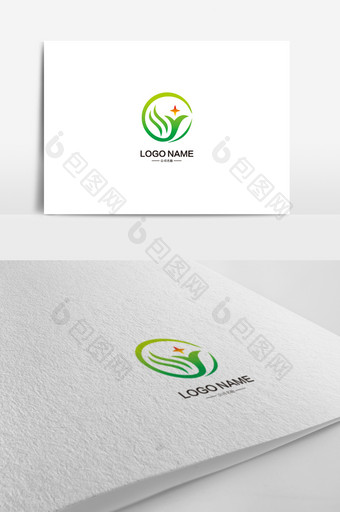 精美的绿色农业标志logo图片