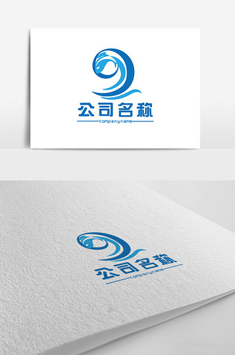 蓝色动感十足的商务logo标志图片
