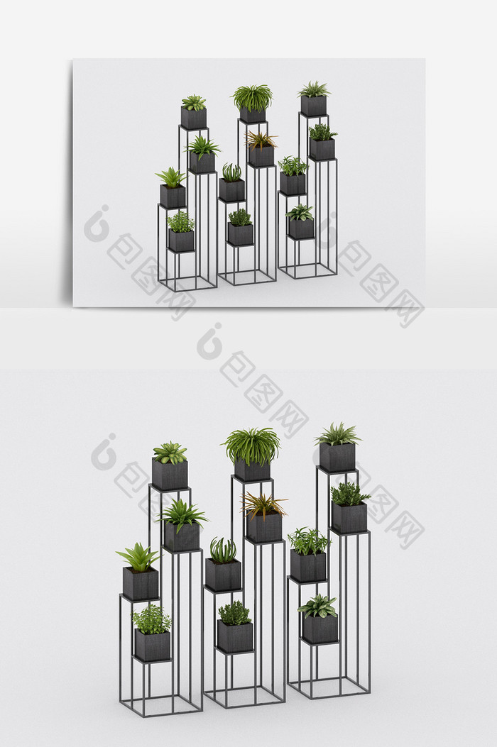 现代工业风铁艺LOFT架艺术陈设品模型