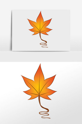 手绘秋季植物枫叶风筝插画元素