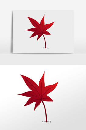 手绘秋季植物枫叶红色插画元素