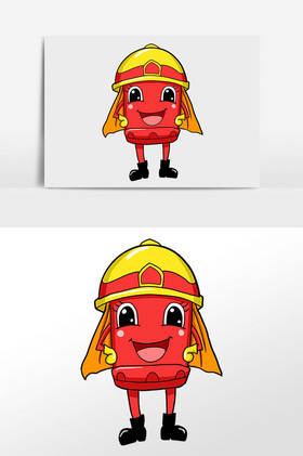 消防安全小红人插画