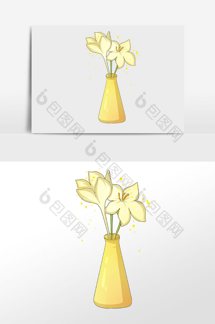 手绘花束瓶插水仙花插画 Psd素材 包图网 手绘花束瓶插水仙花插画 Psd素材 包图网