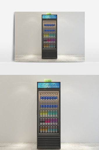 简约时尚饮料冰柜模型图片
