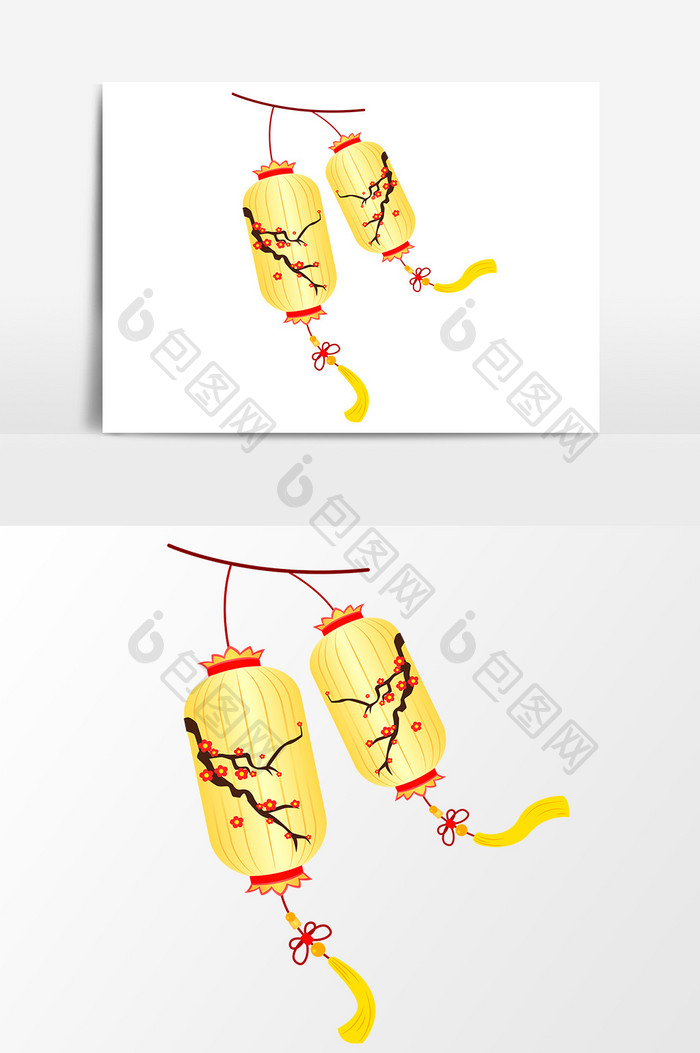 卡通灯笼设计元素古风