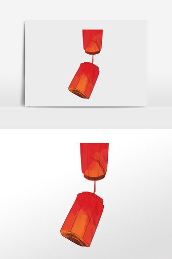 红色灯笼插画素材图片