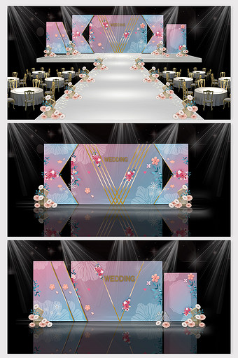 清新欧式花朵粉色系婚礼效果图图片