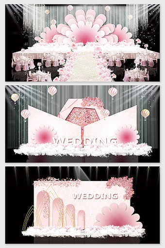 现代唯美花朵粉色婚礼效果图图片