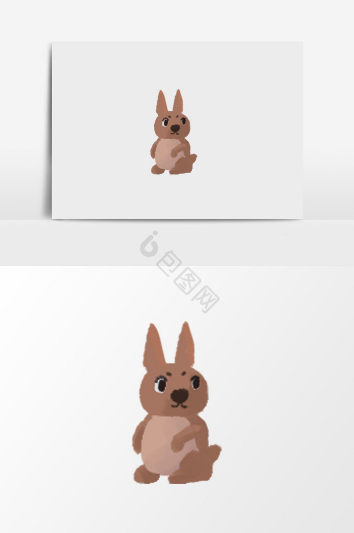 呆萌兔子插画图片