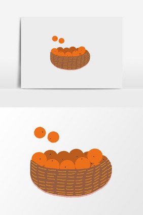 一筐橘子插画
