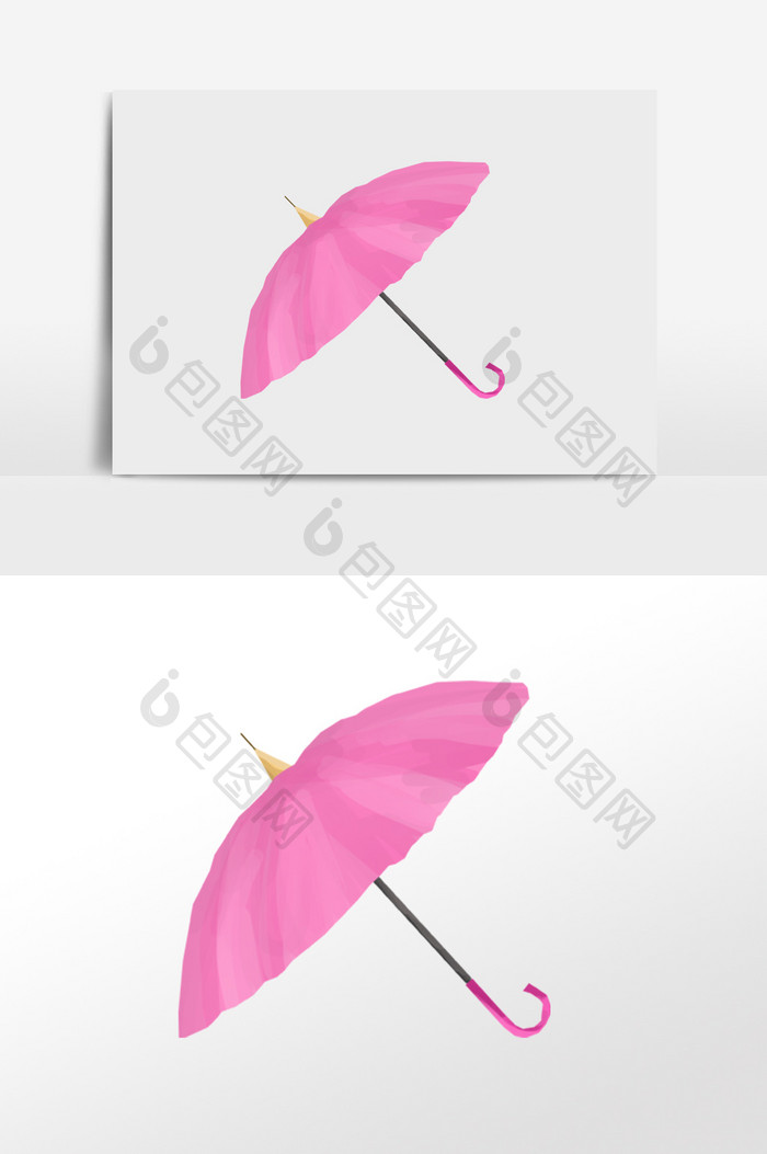 粉色雨伞插画素材