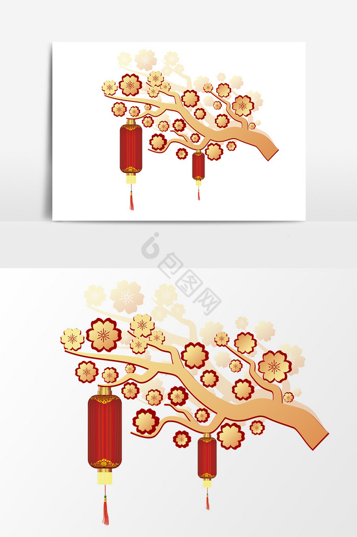 挂饰灯笼梅花图片