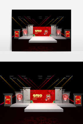 中国风舞台设计模型