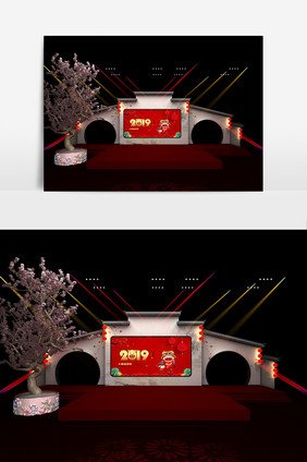 中国风舞台造型舞台灯光